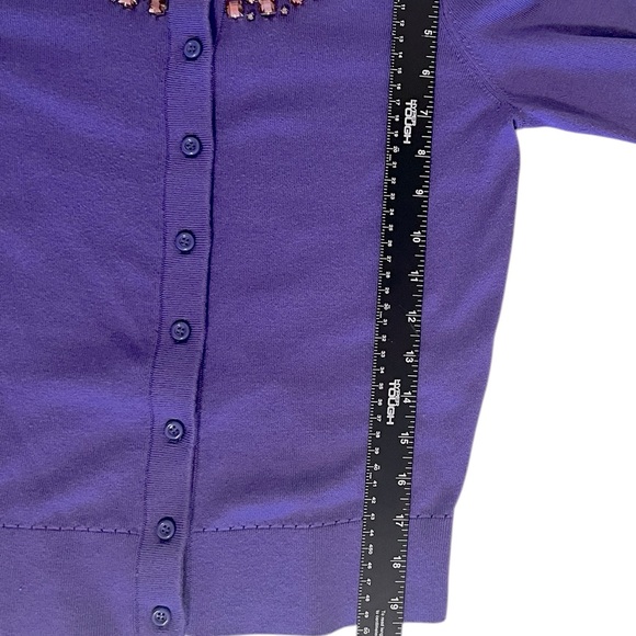 Kate Spade Purple Cardigan with Rhinestones Size XS - Picture 6 of 14